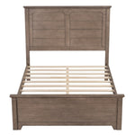 ZUN Farmhouse Wooden Platform Full Size Bed with Panel Design Headboard and Footboard for Teenager, Ash WF530026AAD