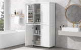 ZUN Tall and Wide Bathroom Floor Storage Cabinet, Bathroom Storage Unit, Freestanding Cabinet with 4 WF323345AAK