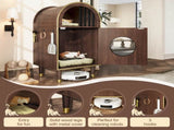 Cat Litter Box Enclosure ,-in-1 Condo Cat Bed, Cat Shelter Furniture with Two-Level Cozy Haven for 60622681