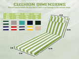 Outdoor Chaise Lounge Cushion, 72 in. x 21 in. x 3 in. Waterproof Fade-Resistant Patio Chair Pad for 09057291