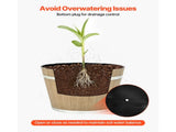 Set of 4 Large 11.81-inch Whiskey Barrel-Style Planters with Drainage Holes, Durable Plastic Flower 72196689