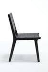 ZUN Hengming saddle leather woven dining chair, solid wood legs, suitable for dining and living W212106055