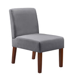 Fabric Accent Chair Set of 2 with Round Wood Table, Decorative Slipper Chair Vanity Chair for W142061922