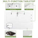 101*65.5*92cm HDPE Rectangular With Barbed Wire Foldable Outdoor Fish Killing Table White 02927889