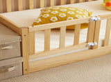 Natural wood color, painted finish, pine wood, playpen bed, with door, and bed board, twin 29052325