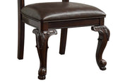 Beautiful Hand Carved Formal Traditional Dining Side Chair with Faux Leather Upholstered Padded Seat B011P145131