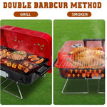 ZUN Barbecue Grill Charcoal with Lid Portable Folding Small BBQ Grill for Outdoor Grilling Cooking 41297634