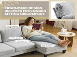 U-Shaped Sectional Sofa with 2 Short Chaise Lounges, 4 Seater Indoor Chenille Fabric Combination 30997192
