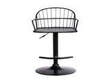 Drawe Adjustable Black Wood and Metal Barstool B2736P511302