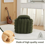 060-Chenille Fabric Modern Knot Design Ottoman Makeup Stool Footstool, Comfortable and Stylish Seat W527P239020