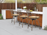 Outdoor Swivel Bar Stools Set of 2, Cast Aluminum Patio Bar Height, All-Weather Bar Dining 06373311