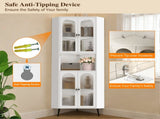 70.87'' Corner Cabinet, Metal Storage Cabinet with Doors and Adjustable Shelves, Corner Organizer W3387P499390