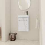 16'' Floating Wall-Mounted Vanity with Ceramic Sink & Soft-Close Cabinet Door, For Small W999P236337