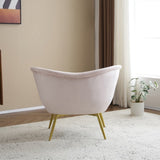Modern Accent Chair for Living Room, Lounge Chair for Bedroom with Gold Metal Legs, Vanity Chair for N765P205107P