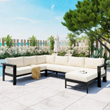 ZUN U-shaped multi-person outdoor sofa set, suitable for gardens, backyards, and balconies. 35944184