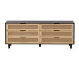 59.06"6-Drawers Rattan Storage Cabinet Rattan Drawer with White Drawer Slides,for Bedroom,Living W757P162759