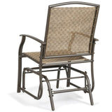 Brown Patio Swing Single Glider Chair Rocking Seating Steel Frame Garden 50094365