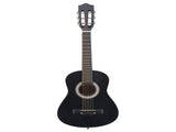 Matte Black 30-inch Round Acoustic Guitar with Picks, Strings, Capo, Case, Tuner, and Strap 42600814