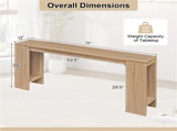 71" Long Farmhouse Console Table, Narrow Entryway Table with Bottom Storage Shelf 36453536