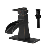 Sink Faucet With Deck Plate Waterfall ORB with Pop Up Drain and Supply Lines Bathroom faucets for W1932P179411