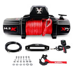 ZUN X-BULL Electric Winch XPV 14500 LBS 12V Synthetic Red Rope New Arrival Jeep Towing Truck 4WD W121843558