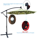 10 ft Outdoor Patio Umbrella Solar Powered LED Lighted Sun Shade Market Waterproof 8 Ribs Umbrella W65642335