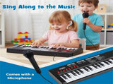 Black 37 Keys Kids Electronic Keyboard with Microphone, 8 Tones & 8 Rhythms Piano Toy for Ages 3 73169368