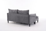 Convertible Combination Sofa Sofa U-Shaped Sofa with Footstools with Storage, Gray Sofa for Living W2012P252429