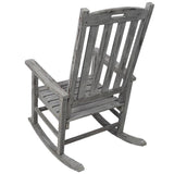Wooden Oversized Porch Rocker Chair With Wide Seat and Tall Backrest,High Back Smooth Rocking Chairs 21024321