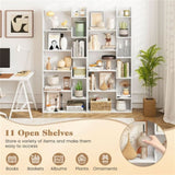 White 6-Tier Bookshelf Wooden Bookcase 82281468