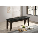 ZUN Cappuccino and Black Upholestered Dining Bench B062P153586