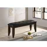 Cappuccino and Black Upholestered Dining Bench B062P153586