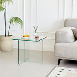 Tempered Clear Glass SideTable, Small Tea Table, Night Stand Tempered Glass W1718P255019