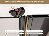 34-34.8" W x 72" H Matte Black Frameless Pivot Shower Door, 1/4" Clear SGCC Tempered Glass, T5595P465574