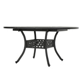 ZUN Outdoor Expandable Aluminum Dining Table, Black Sand Finish 61394.00