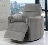 ZUN ACME Sagen Glider Recliner w/Swivel, Charcoal Chenille LV01879