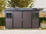 8 x 6 ft Resin Outdoor Storage Waterproof with Floor & Two Windows & Lockable Door, Tool 75043781