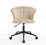 ZUN Home Office Chair, Velvet Fabric Swivel Flower Shape Computer Desk Chair for Home Office or Bedroom W2725P190511