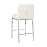 ZUN Modern Design High Counter Stool Electroplated leg Kitchen Restaurant white pu Bar Chair W210123603