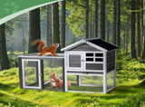Wooden Rabbit Hutch Outdoor Chicken Coop Indoor Bunny Cage with Run, Guinea Pig House Pet House with 92638093