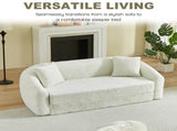 87-inch Curved Convertible Sofa Recliner, 2-in-1 Fold-Out Sofa Bed, with Pull-Out Base and Deep Seat W3505P452804