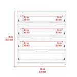 ZUN Lynbrook 4-Drawer Dresser White and Light Oak B06280070