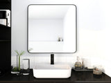 24 x 32 Inch Bathroom Mirror Black Aluminum Frame 74258517