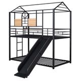 Twin Over Twin Metal Bunk Bed ,Metal Housebed With Slide,Three Colors Available. MF291674AAB