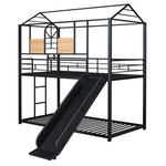ZUN Twin Over Twin Metal Bunk Bed ,Metal Housebed With Slide,Three Colors Available. 27116704
