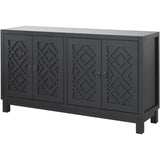 ZUN TREXM Large Storage Space Sideboard, 4 Door Buffet Cabinet with Pull Ring Handles for Living Room, WF304838AAB