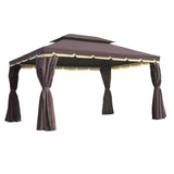 10ft x 13ft Patio Gazebo-Coffee-AS 77275776