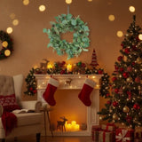 2PCS Set Christmas Wreath Eucalyptus Candle Rings 14.2in Green Artificial plants Home Door Decor 64144945