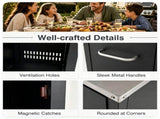 59 Inch Multi-Use Outdoor BBQ Grill Prep Table with Removable Storage Shelves, 8 Rolling Lockable 58272012