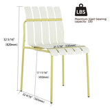 Summer - 4-Pack Modern Striped Color Block Chairs - Waterproof PP Seat & Sturdy Metal Legs, W3450P322877